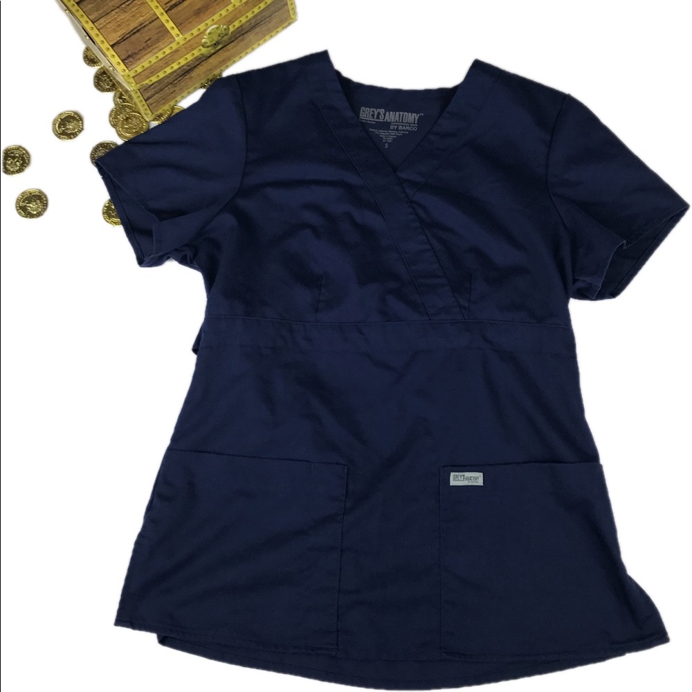 Grey’s Anatomy Navy Blue Scrub Top Size Small
